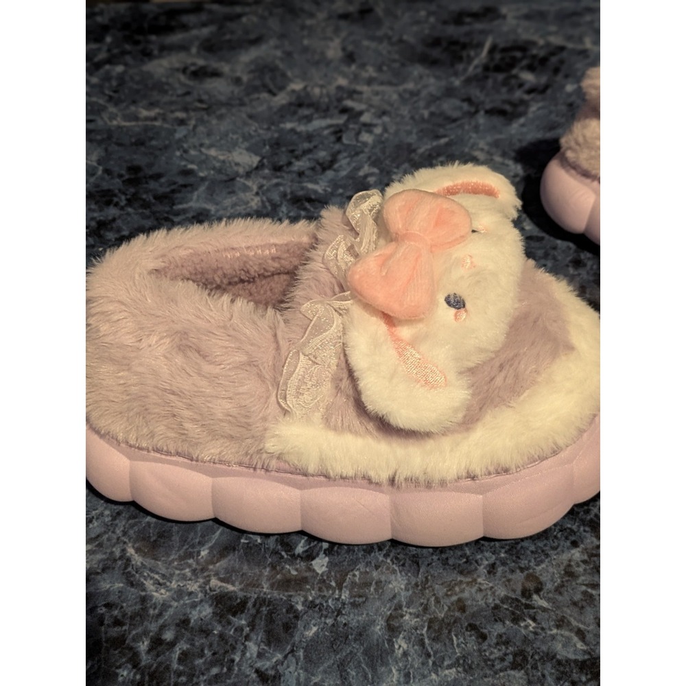 Kids Cute Bunny Slippers Extra Soft Purple Pink White size28-29 EU 10-11 US - Picture 5 of 6